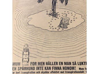 Retro-annons ”Deodorant Mum for men” från 1961