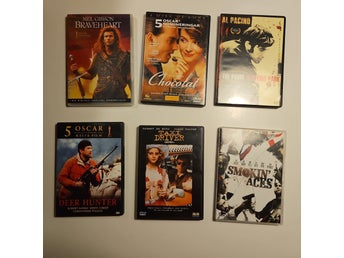 6 filmer på DVD: The Deer Hunter, Braveheart, Taxi Driver, Chocolat, etc.