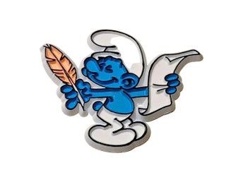 Smurf Poet magnet Peyo Schleich 1983 Wallace Berrie Hong Kong vintage