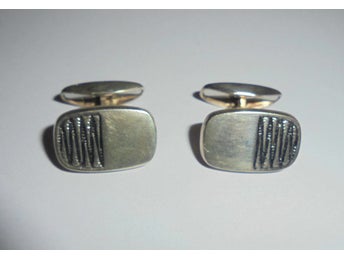 manschettknappar i silver, vintage