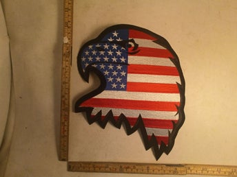 broderat tygmärke amerikanska flaggan med örn 216