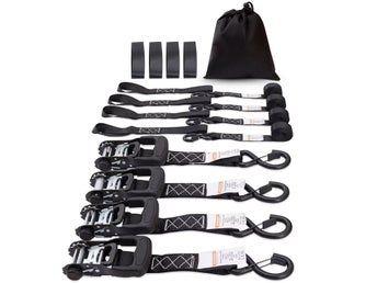 Spännband med Spärrhake 4-Pack för Släp MC Lastsäkring och Transport