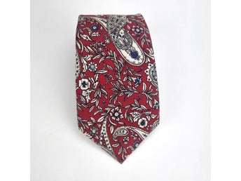 ÄKTA Christian Dior Slips Siden Silke Silk Sidenslips Röd Blå paisley Blommig