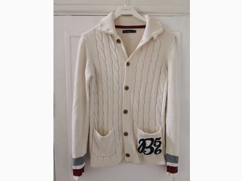 Bondelid vit snygg cardigan kofta herr strl S fint skick Bondelid vit snygg cardigan kofta herr strl S fint skick