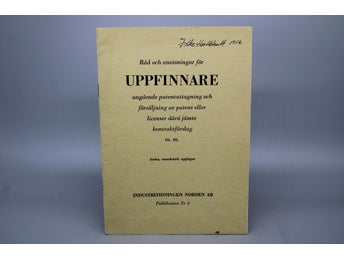 Råd och anvisningar för uppfinnare 1948