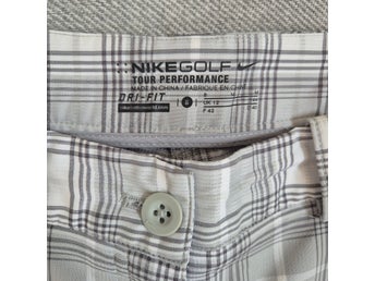Nike Golf Tour Performance Dri-FIT Shorts - Rutmönster Grå/Vit - Strl 42 (Dam)