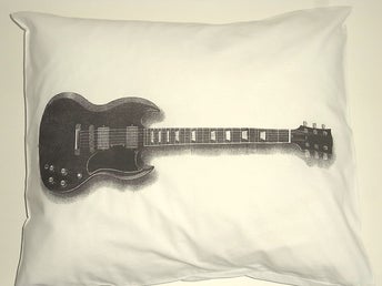 NYTT Örngott m tryckt Gitarr/ Elgitarr Gibson SG /Rock /Pop /Musik