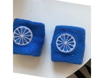 Blå handledsband /svettband, knappt använda, 2-pack