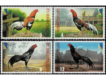 THAILAND 2001 Mi 2095A-2098A FÅGLAR TUPPAR **