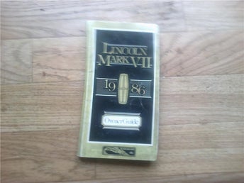 Lincoln Mark VII, 1986, instruktionsbok