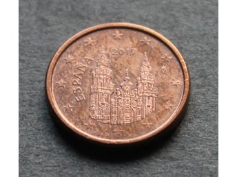 SPANIEN - 1 Euro Cent 2017 - Kopparpläterat stål - KM 1144