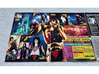 Alice Cooper 1986 Hårdrock reportage poster tidningen Okej 1980-tal