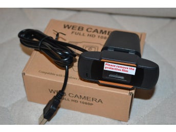Webkamera 1080p HD m. Inbyggd mikrofon Autofokus (PC Windows) Ny
