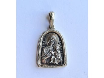 Ortodoxa Ikon-Hänge i Sterling Silver} 3,5CM `8,82-GRAM! *Toppskick!