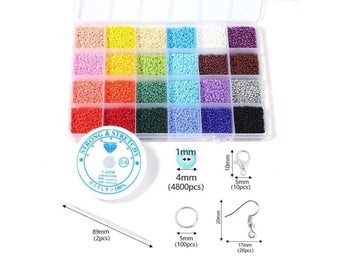 DIY - Pärllåda - Seed beads - 4mm - 4800st - Smyckestillverkning