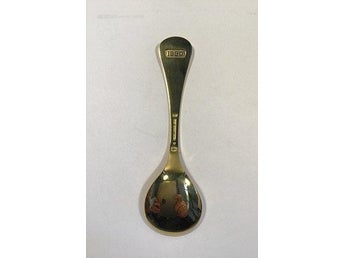 Georg Jensen Årsske 1990 forgyldt Sterling Sølv med emalje.