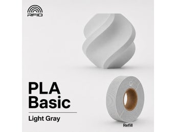 Bambu Lab PLA Basic Light Gray/Ljusgrå, 1.75mm, 1 kg REFILL