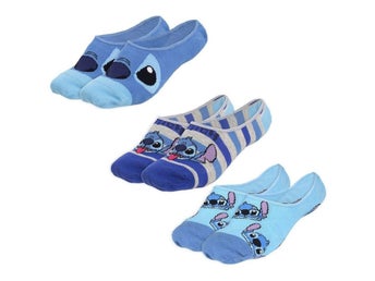 NY / OANVÄND - Disney Stitch 3-pack vuxen sockor strumpor (storlek: 41-46)