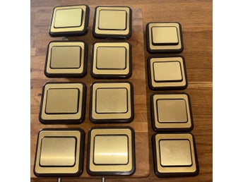 12 st Strömbrytare PEHA i guld/brunt