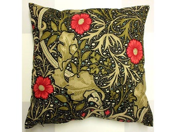 DUBBELSIDIGT KUDDFODRAL - WILLIAM MORRIS - SEAWEED CERISE 45*45