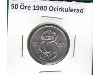 50 Öre 1980 Ocirkulerad från Riksbankrulle