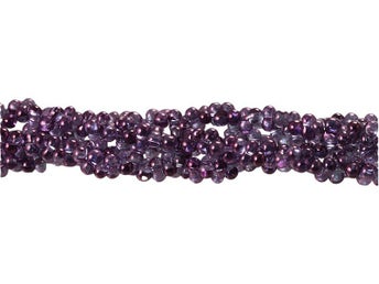 Tjeckiska Farfallepärlor (Butterfly wings), Purple lumi, 2x4 mm. 2 sträng