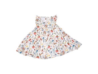 Linne Klänning från next - Storlek 104 - Beige (Multi)