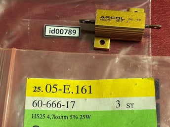 Trådlindat motstånd (id00789) aluminiumkapslat 4,7 kohm 25W 1 st