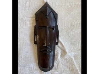 Afrikansk mask, handskuren Ebenholts, 1900-tal