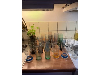 Stort parti Coca Cola glas McDonalds – 23 st samlarglas (OS, retro, färgade)