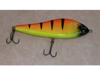 Fiskedrag Wobbler Sava Gear 86 g 16 cm Sjunkande Orange grön glitter Drag