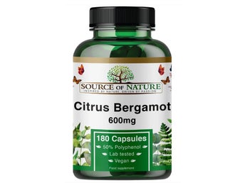 Citrus Bergamot 180 kapslar 50% Polyfenoler 600mg Vegansk Tillverkad i Danmark