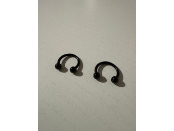 Rostfritt stål Piercing / kroppssmycke [Svart] (2) 2-Pack