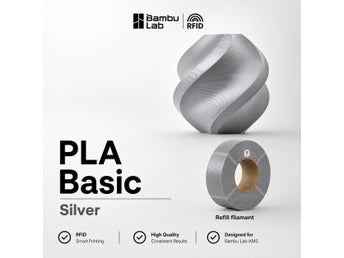 Bambu Lab PLA Basic Silver 1 kg 1.75 mm filament REFILL