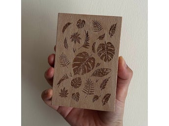 2 set stora trä botaniska journalföring stämplar