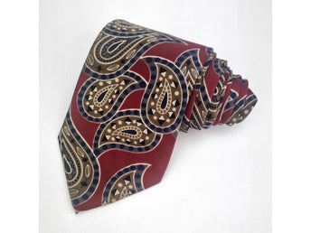 ÄKTA Christian Dior Slips Siden Silke Silk Sidenslips Röd Blå Beige paisley