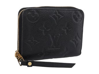 LOUIS VUITTON Monogram Empreinte Zippy Coin Purse Black M60574 LV Auth 204595V