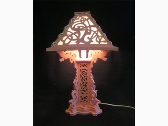 Art & Crafts STOR trä Dekoration lampa bordslampa unik design lite Jugend rosa Art & Crafts STOR trä Dekoration lampa bordslampa unik design lite Jugend rosa