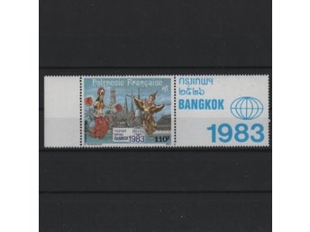 Franska Polynesien 1983 Frim.utst. Bangkok tempel 1v + etikett