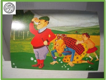Humorkort vykort golfspelare Janne Martin Ingvar Larsson Konstförlag