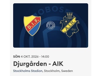 2 biljetter till Dif - AIK 4/10