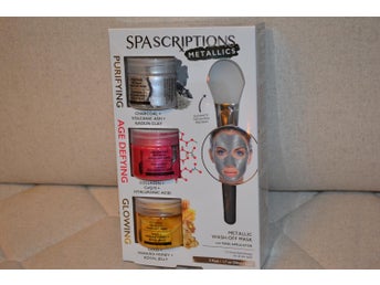 3st Ansiktsmask Metallic m. Borste (Silver, Guld, Röd) Spa Scriptions Ny
