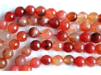 1 sträng Dragonagat 12 mm orange-rosa