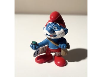 Schleich Smurf figur - Gammelsmurfen Brevbärare - Ny med tag