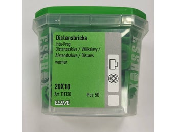 Distansbricka Indu-Prog ESSVE, 20x10mm, 50st