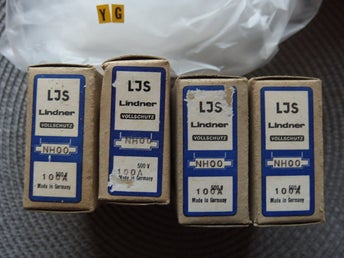 4 st greppsäkring/knivsäkring NH00 100A Lindner