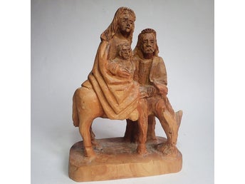 Träskulptur , den heliga familjen, sakral skulptur
