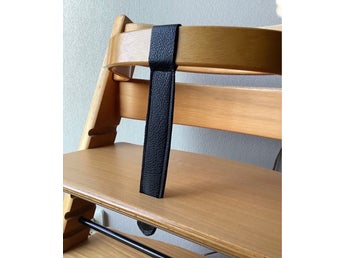 NY BYGELREM. (Svart) ÄKTA LÄDERREM till STOKKE Tripp Trapp barnstol.