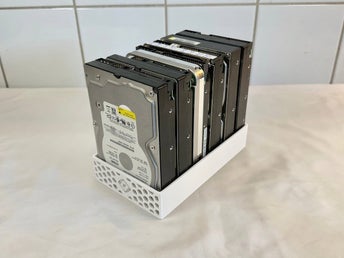 6 x 3,5-tums Hårddisksrack - Öppet Vit multifacks NAS & HDD-hemserverlagring