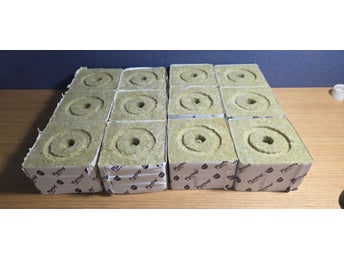 12 st Grodan Plantop 10x10x6,5 cm – stenull odlingskuber hydroponik da